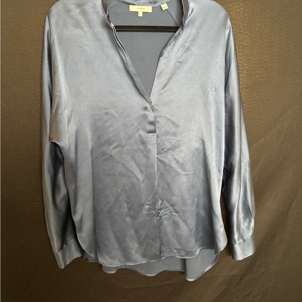 Vince Gray Long Sleeve Relaxed Blouse